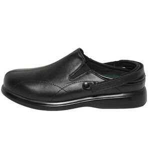 NATURE'S Stride Nantucket Leather Therapeutic Diabetic Shoes Clogs Size 10 Black